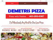 Tablet Screenshot of demetrispizza.com